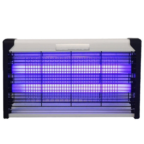 Lampa Electrica Anti Insecte, Vivimall, Lumina Neon, 2 tuburi cu putere de 30W, Suspensie Perete, Carcasa din Plastic Metalica, 49 x 25 x 6 cm, Alb Negru - vivimall.ro