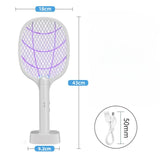 Lampa Electrica Impotriva Tantarilor, 43 X 18 X 9.2 Cm, Reincarcabila Cu Cablu Usb Inclus, Plasa Din Aluminum Alb - vivimall.ro