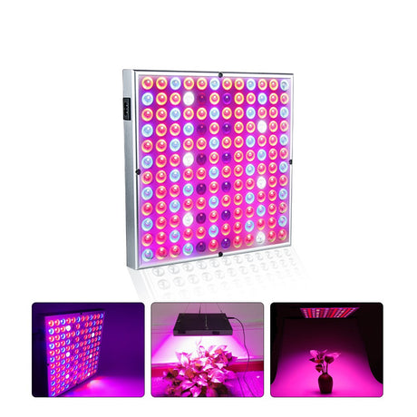 Lampa LED 45W Vivimall, pentru cresterea plantelor in interior, 225 de leduri, 165 leduri rosii, 60 albastre, 30 x 30 cm, multicolor - vivimall.ro