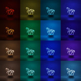 Lampa LED decorativa, Vivimall, 3D, Cal, cu telecomanda, doua moduri de alimentare USB si baterii, 20 cm inaltime, din material acril si lumina multicolora, alb - vivimall.ro