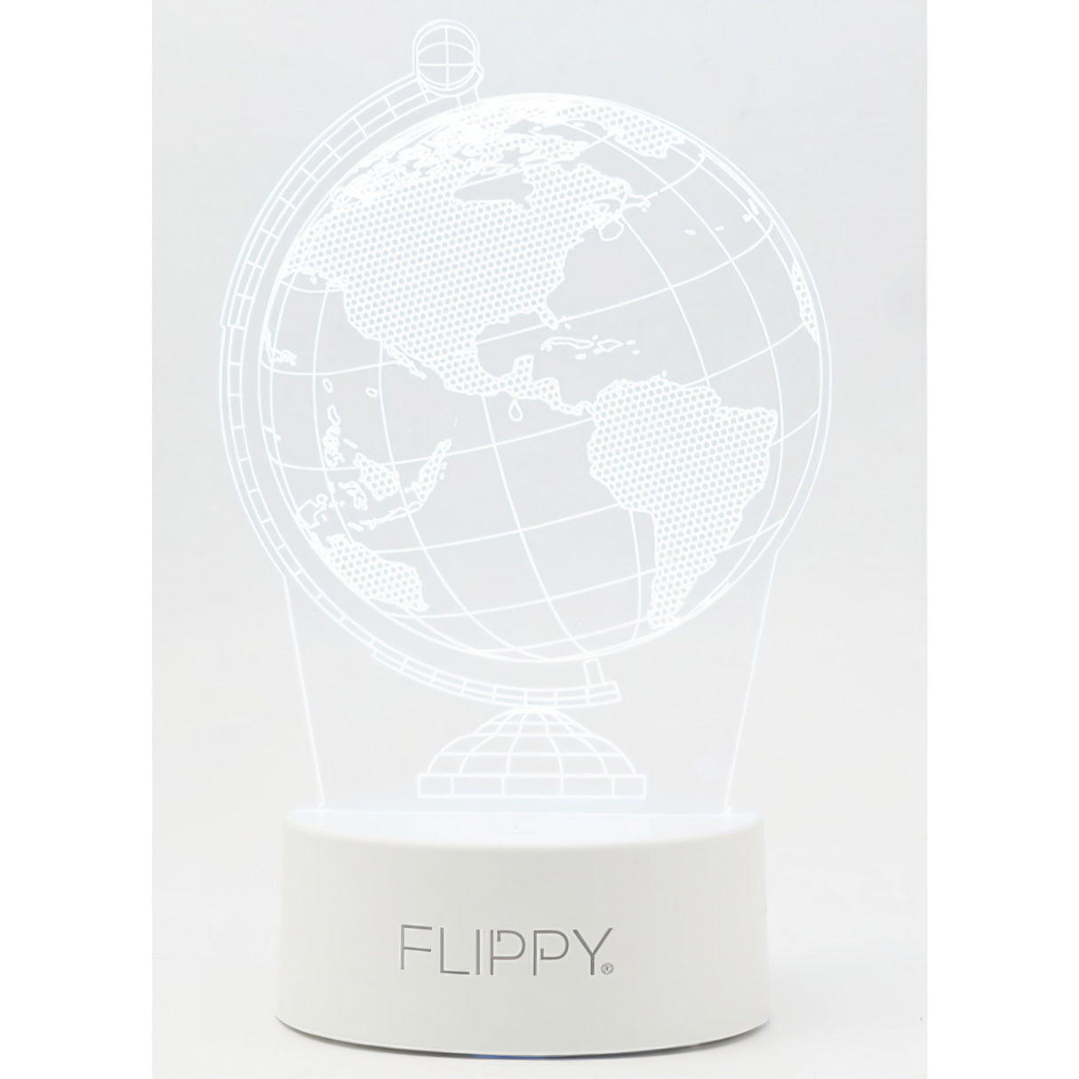 Lampa Led Decorativa, 3D, Globul Pamantesc, Doua Moduri De Alimentare Usb Si Baterii, 20 Cm Inaltime, Din Material Acril Si Lumina A, Alb - vivimall.ro