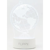 Lampa LED decorativa, Vivimall, 3D, Globul Pamantesc, doua moduri de alimentare USB si baterii, 20 cm inaltime, din material acril si lumina multicolora, alb - vivimall.ro