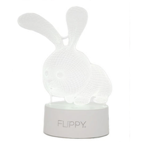 Lampa LED decorativa, Vivimall, 3D, Iepure, cu USB si baterii, 20 cm inaltime, din material acril, lumina multicolora si telecomanda inclusa, alb - vivimall.ro