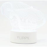 Lampa LED decorativa, Vivimall, 3D, Masina Sport, doua moduri de alimentare USB si baterii, 20 cm inaltime, din material acril si lumina multicolora, alb - vivimall.ro