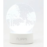 Lampa LED decorativa, Vivimall, 3D, Peisaj de iarna, cu telecomanda, doua moduri de alimentare USB si baterii, 20 cm inaltime, din material acril si lumina multicolora, alb - vivimall.ro