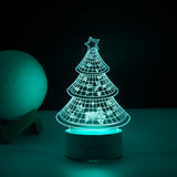 Lampa LED decorativa, Vivimall, 3D, Pom de Craciun, din material acril si lumina multicolora, alb - vivimall.ro