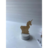 Lampa Led Decorativa, 3D, Unicorn, Cu Usb Si Baterii, 20 Cm Inaltime, Din Material Acril, Lumina A Si Telecomanda Inclusa, Alb - vivimall.ro