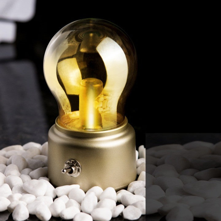 Декоративна LED крушка, ретро за вътрешна употреба, / прозрачна, 5 V, 500 Ma, ABS, топла светлина, USB зареждане, 12 часа живот на батерията, метален ключ