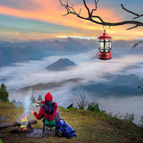 Lampă Portabilă Camping, Felinar Vintage, Cu Cârlig ABS, Iluminare 21 COB LED, Intensitate Reglabilă, 5W, Vivimall - vivimall.ro