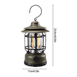 Lampă Portabilă Camping, Felinar Vintage, Cu Cârlig ABS, Iluminare 21 COB LED, Intensitate Reglabilă, 5W, Vivimall - vivimall.ro