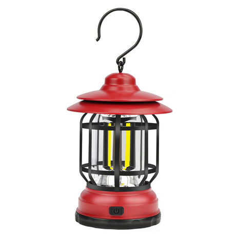 Lampă Portabilă Camping, Felinar Vintage, Cu Cârlig ABS, Iluminare 21 COB LED, Intensitate Reglabilă, 5W, Vivimall - vivimall.ro