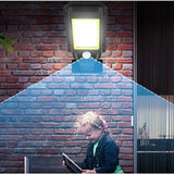 Lampa Solara De Exterior LED Vivimall, 36 cm x 11.5 cm, kit montare inclus, 2880 Lumeni 120 COB LED 24 W - echivalent 192 W bec incadescent, IP65, Senzor de Miscare, 3 moduri de iluminare, Senzor de Lumina, 10 Grile, Alb Rece - vivimall.ro