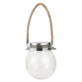 Lampa Solara Decorativa Pentru Exterior, Ip65, 20 Led-Uri, 600Mah, 14 X 12 Cm, Cu Agatatoare, Model Borcan Rotund, Alb Cald - vivimall.ro