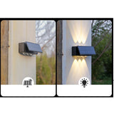 Lampa Solara Led Bidirectionala, Cu Panou Ajustabil, Comutator Culoare Lumina, Pentru Perete, Scari, Gradina, Terasa, 16 X 6.5 Cm, 6 Led-Uri, Material Abs, Baterie 3.7 V, 1200Mah, Multicolor - vivimall.ro
