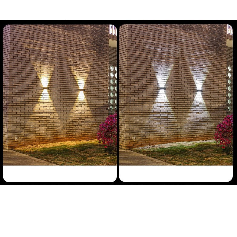 Lampa Solara Led Bidirectionala, Cu Panou Ajustabil, Comutator Culoare Lumina, Pentru Perete, Scari, Gradina, Terasa, 16 X 6.5 Cm, 6 Led-Uri, Material Abs, Baterie 3.7 V, 1200Mah, Multicolor - vivimall.ro