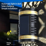 Lampa solara LED decorativa cu lumina bidirectionala Vivimall,  IP65, 1.2V, 600mah, 15.1 x 9 x 6 cm, material ABS, alb cald - vivimall.ro