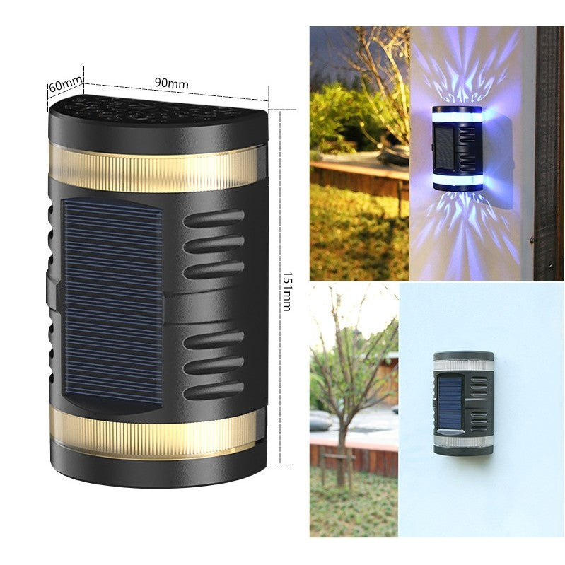 Lampa solara LED decorativa cu lumina bidirectionala Vivimall,  IP65, 1.2V, 600mah, 15.1 x 9 x 6 cm, material ABS, multicolor - vivimall.ro