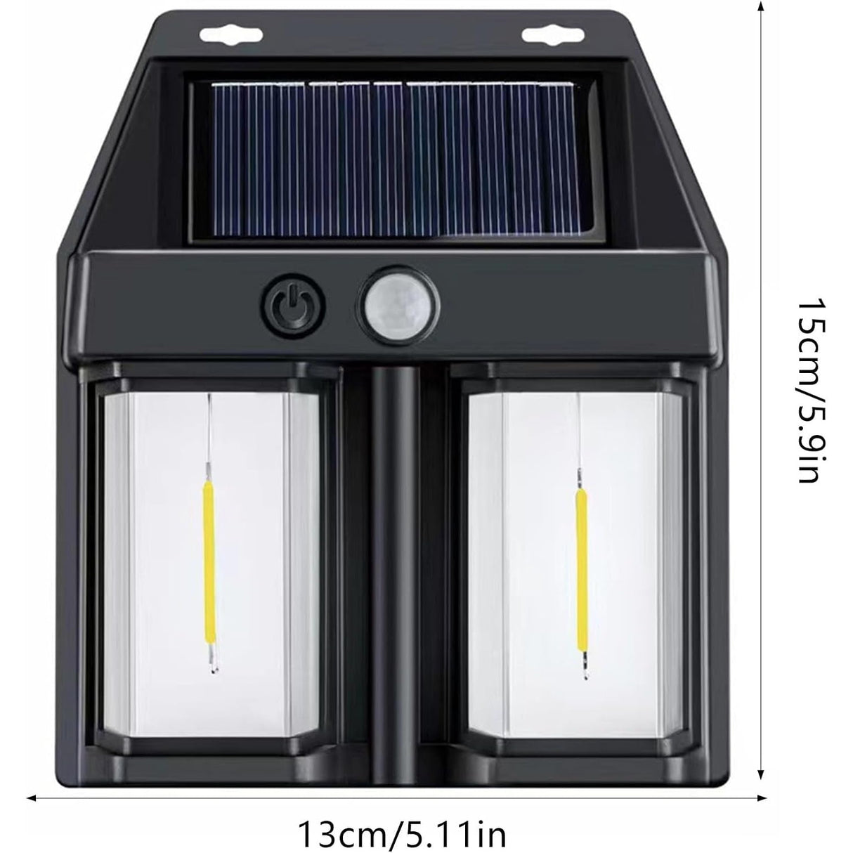 Lampa Solara LED Decorativa de Perete, Vivimall, pentru Exterior, Suspendata, 800mAh, 15x13x6 cm, Neagra - vivimall.ro