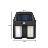 Lampa Solara Led Decorativa De Perete, Pentru Exterior, Suspendata, 800Mah, 15X13X6 Cm, Neagra - vivimall.ro