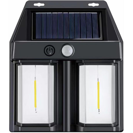 Lampa Solara LED Decorativa de Perete, Vivimall, pentru Exterior, Suspendata, 800mAh, 15x13x6 cm, Neagra - vivimall.ro