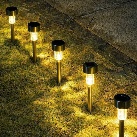 Lampa Solara Led Decorativa Pentru Gradina, Argintie, Lumina Alb Cald - vivimall.ro