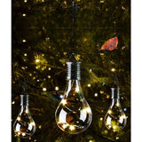 Lampa Solara LED Decorativa sub forma de Bulb, pentru exterior, suspendata, IP65, Ultron Transparent, lumina calda, Vivimall - vivimall.ro