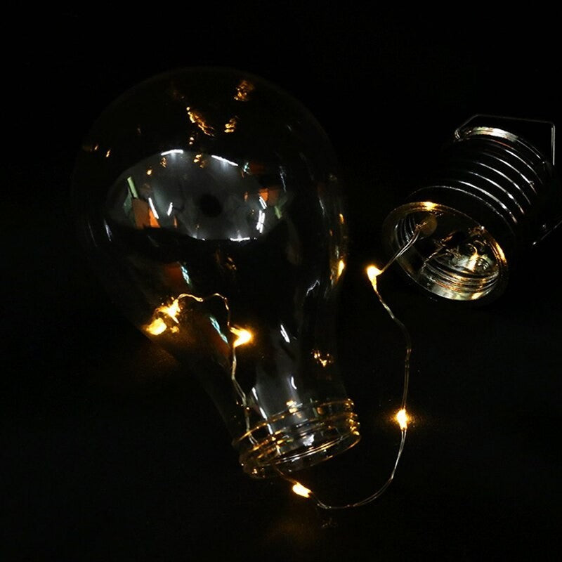 Lampa Solara Led Decorativa Sub Forma De Bulb, Pentru Exterior, Suspendata, Ip65, Ultron Transparent, Lumina Calda - vivimall.ro