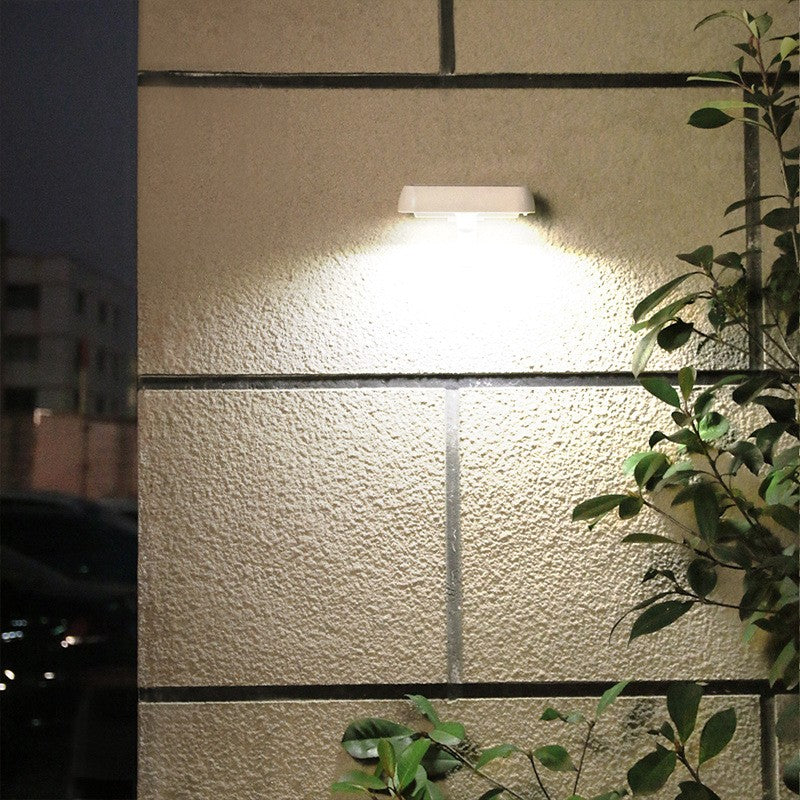 Lampa Solara Led Dreptunghiulara Pentru Perete, 18 X 7 Cm, Senzor Miscare, 6V, Abs, 2200Mah, Rezistent La Apa, Culoare Lumina Alb Rece, Alb - vivimall.ro