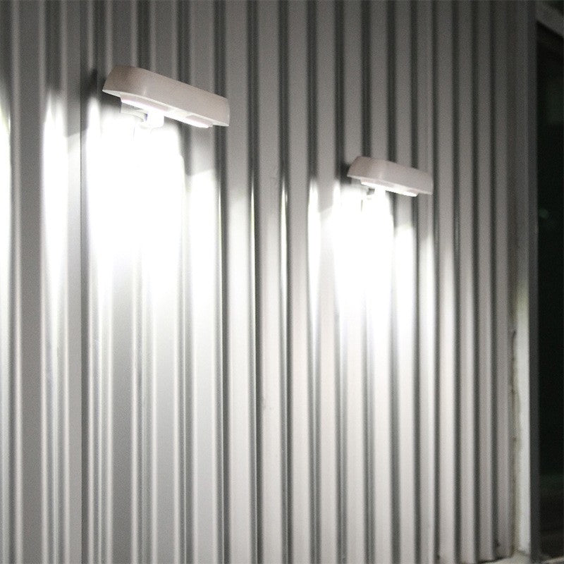 Lampa Solara Led Dreptunghiulara Pentru Perete, 18 X 7 Cm, Senzor Miscare, 6V, Abs, 2200Mah, Rezistent La Apa, Culoare Lumina Alb Rece, Alb - vivimall.ro