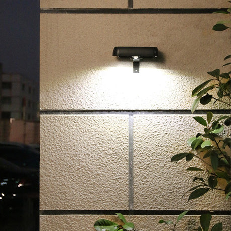 Lampa Solara Led Dreptunghiulara Pentru Perete, 18 X 7 Cm, Senzor Miscare, 6V, Abs, 2200Mah, Rezistent La Apa, Culoare Alb Rece, Suport Negru - vivimall.ro