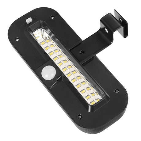 Lampa Solara Led Dreptunghiulara Pentru Perete, 18 X 7 Cm, Senzor Miscare, 6V, Abs, 2200Mah, Rezistent La Apa, Culoare Alb Rece, Suport Negru - vivimall.ro