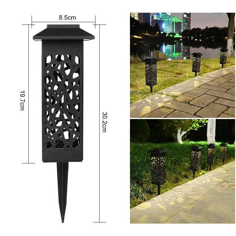 Lampa solara LED Vivimall, tip felinar cu acoperis, pentru gradina, inaltime 30.2 cm, putere 0.2W, 1.2V, 600mAh, alb cald - vivimall.ro