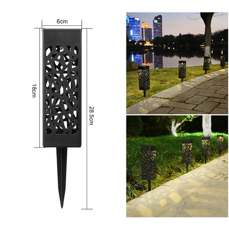 Lampa solara LED Vivimall, tip felinar, pentru gradina, inaltime 28.5 cm, putere 0.2W, 1.2V, 600mAh, alb cald - vivimall.ro