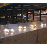 Lampa Solara Led Pentru Gradina, 8 Led-Uri, Prindere De Perete Sau Impamantare, Ip65, Forma Patrat, Material Abs Si Policarbonat, 9 X 9 Cm, Baterie 1.2V, 600 Mah, Alb Rece - vivimall.ro