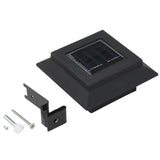 Lampa solara LED pentru gradina/scari/balustrade Vivimall, 3.7V, ABS, 1200mAh, 12 x 6 cm, 12 LED-uri SMD, lumina alb cald, carcasa neagra - vivimall.ro