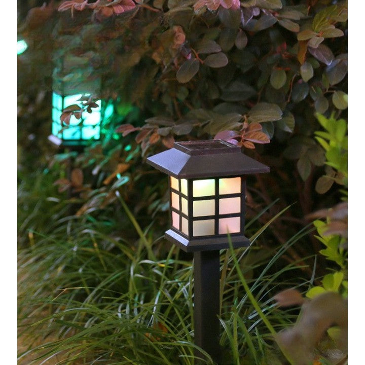 Set 2 Lampa solara Led pentru gradina, Tip felinar, Vivimall, Alb cald - vivimall.ro