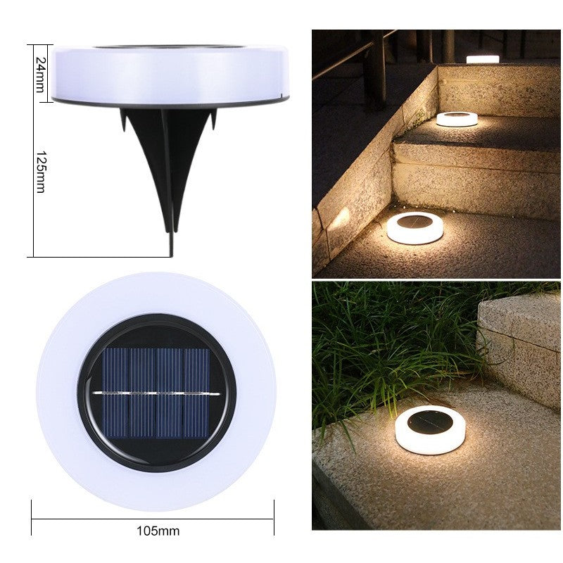 Lampa solara LED, sub forma de cerc, pentru gazon sau gradina, Rezistenta la apa, Vivimall, Alb cald - vivimall.ro