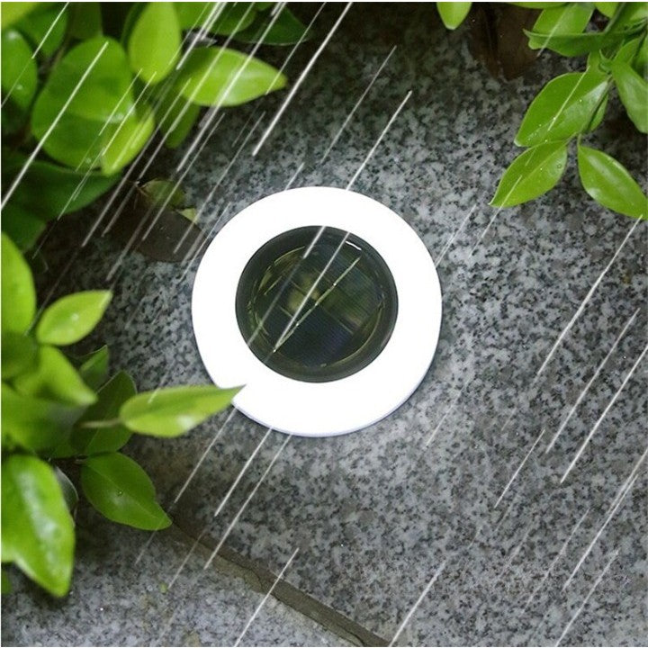 Lampa solara LED, sub forma de cerc, pentru gazon sau gradina, Rezistenta la apa, Vivimall, Alb rece - vivimall.ro