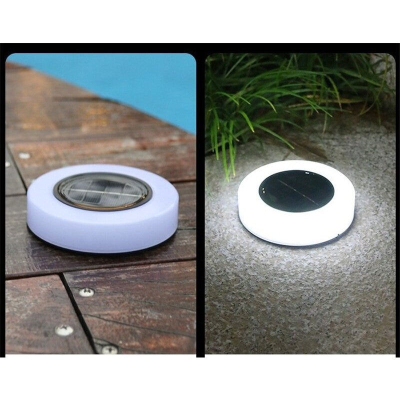 Lampa solara LED, sub forma de cerc, pentru gazon sau gradina, Rezistenta la apa, Vivimall, Alb rece - vivimall.ro