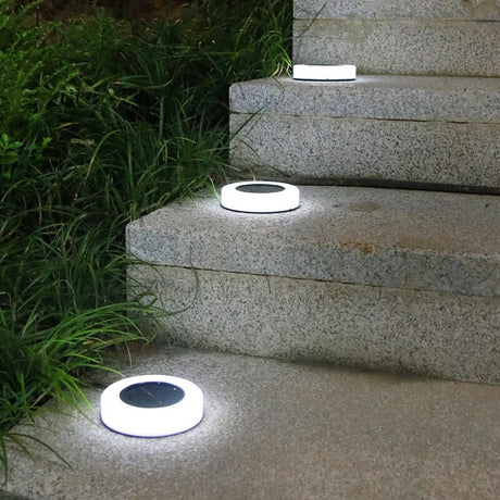 Lampa Solara Led, Sub Forma De Cerc, Pentru Gazon Sau Gradina, Rezistenta La Apa, Alb Rece - vivimall.ro