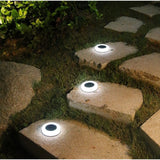 Lampa Solara Led, Sub Forma De Cerc, Pentru Gazon Sau Gradina, Rezistenta La Apa, Alb Rece - vivimall.ro