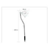 Lampa Solara Led Tip Diamant Pentru Gradina, Inaltime 30 Cm, 2V, Abs, 600Mah, Alb Cald - vivimall.ro