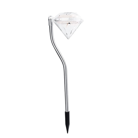 Lampa Solara Led Tip Diamant Pentru Gradina, Inaltime 30 Cm, 2V, Abs, 600Mah, Alb Cald - vivimall.ro