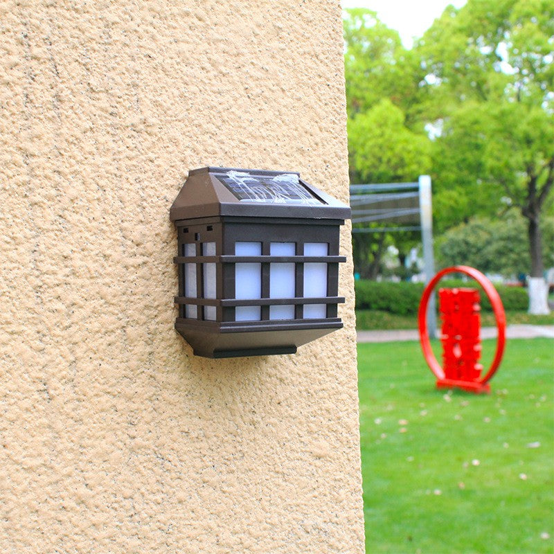 Lampa Solara Led Tip Felinar Pentru Perete, 11.5 X 8.3Cm, 1.2V, Abs, 400Mah, Alb Cald - vivimall.ro