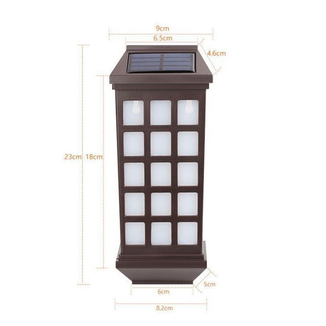 Lampa solara LED tip Felinar pentru perete Vivimall, 23 x 9 cm, 1.2V, ABS, 600mAh, rezistent la apa, alb rece - vivimall.ro