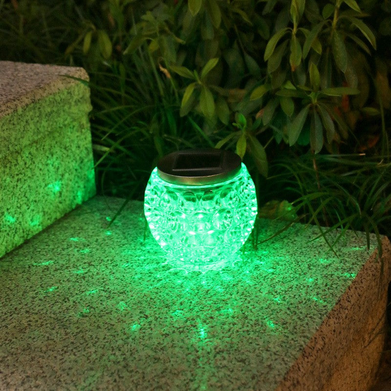 Lampa solara LED tip Glob cristal pentru gradina/trepte/terasa Vivimall, rezistent la apa IP65, 10 x 9.5 cm, 1.2V, ABS, 600mAh, multicolor - vivimall.ro