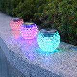 Lampa Solara Led Tip Glob Cristal Pentru Gradina/Trepte/Terasa, Rezistent La Apa Ip65, 10 X 9.5 Cm, 1.2V, Abs, 600Mah, Multicolor - vivimall.ro