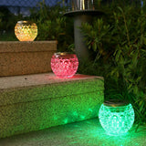 Lampa Solara Led Tip Glob Cristal Pentru Gradina/Trepte/Terasa, Rezistent La Apa Ip65, 10 X 9.5 Cm, 1.2V, Abs, 600Mah, Multicolor - vivimall.ro