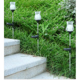 Lampa solara LED tip Lalea pentru gradina Vivimall, inaltime 55 cm,  material sticla si ABS, 2V, ABS, 600mAh, alb cald - vivimall.ro