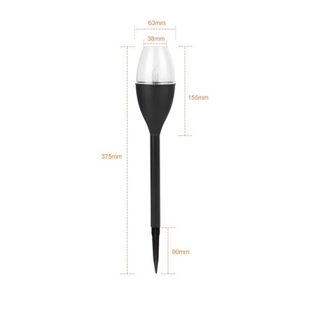 Lampa solara LED tip pahar de vin pentru gradina Vivimall, inaltime 37.5 cm, efect de flacara, material PVC si ABS, 2V, 200mAh, alb rece - vivimall.ro